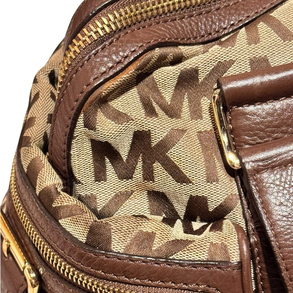 Michael Kors Brookville Large Jacquard Leather Satchel - Picture 7 of 15